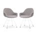Noa-Mae eetkamerstoel bouclé taupe - wit onderstel - set van 2