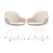 Noa-Mae eetkamerstoel beige - wit onderstel - set van 2