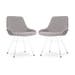 Noa-Isa eetkamerstoel bouclé taupe - wit onderstel - set van 2