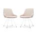 Noa-Isa eetkamerstoel beige - wit onderstel - set van 2