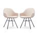 Noa-Mae eetkamerstoel beige - zwart onderstel - set van 2