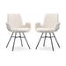 Noa-Eef eetkamerstoel bouclé beige - zwart onderstel - set van 2