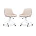 Nout-Isa bureaustoel beige - wit onderstel - set van 2