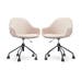 Nout-Mae bureaustoel beige - zwart onderstel - set van 2