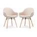 Nena-Mae eetkamerstoel beige - houten onderstel - set van 2