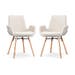 Nena-Eef eetkamerstoel bouclé beige - houten onderstel - set van 2
