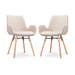 Nena-Eef eetkamerstoel beige - houten onderstel - set van 2