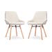Nena-Isa eetkamerstoel bouclé beige - houten onderstel - set van 2