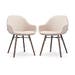 Nena-Mae eetkamerstoel beige - walnoot houten onderstel - set van 2