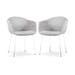Nora-Otis eetkamerstoel lichtgrijs - wit onderstel - set van 2