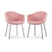 Nora-Otis eetkamerstoel zacht roze - zwart onderstel - set van 2