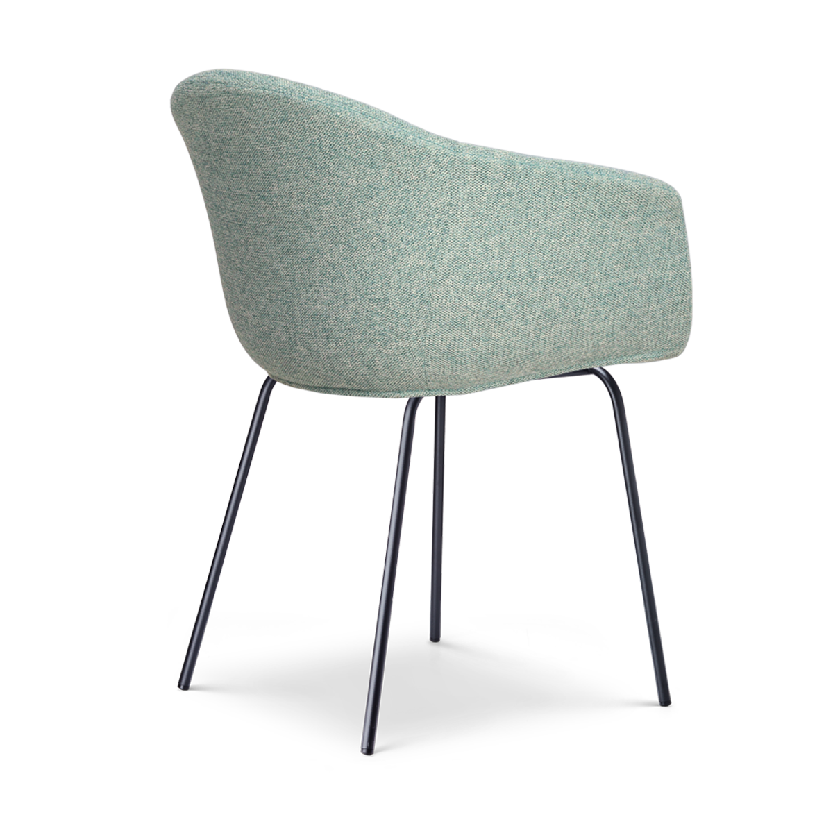 maatvoering van de Nora-Otis eetkamerstoel zacht groen - zwart onderstel - set van 2