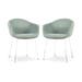 Nora-Otis eetkamerstoel zacht groen - wit onderstel - set van 2