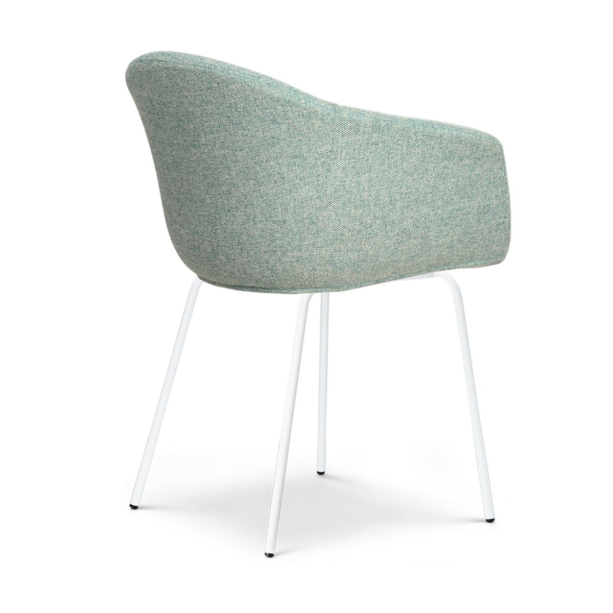 maatvoering van de Nora-Otis eetkamerstoel zacht groen - wit onderstel - set van 2