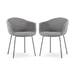 Nora-Otis eetkamerstoel donkergrijs - zwart onderstel - set van 2
