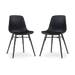 Nova-Pip eetkamerstoel zwart - zwart onderstel - set van 2
