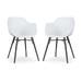 Nova-Puk eetkamerstoel wit - zwart onderstel - set van 2