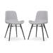 Nova-Fé eetkamerstoel lichtgrijs - zwart onderstel - set van 2