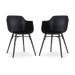 Nova-Puk eetkamerstoel zwart - zwart onderstel - set van 2