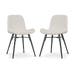 Nova-Fé eetkamerstoel rib creme - zwart onderstel - set van 2