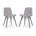 Nova-Fé eetkamerstoel rib warm grijs - zwart onderstel - set van 2