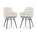 Nova-Mia eetkamerstoel beige - zwart onderstel - set van 2