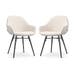 Nova-Mae eetkamerstoel bouclé beige - zwart onderstel - set van 2