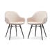 Nova-Mae eetkamerstoel beige - zwart onderstel - set van 2