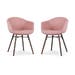 Nena-Otis eetkamerstoel zacht roze - walnoot houten onderstel - set van 2