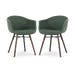 Nena-Otis eetkamerstoel donkergroen - walnoot houten onderstel - set van 2