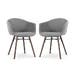 Nena-Otis eetkamerstoel donkergrijs - walnoot houten onderstel - set van 2