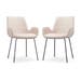 Nora-Eef eetkamerstoel beige - zwart onderstel - set van 2