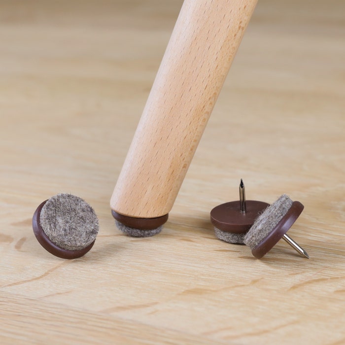 Nena stoelpootdop vilt met spijker - set van 4 (1 stoel) - meubelglijder - vloerbescherming - vloerdop
