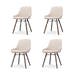 Nena-Isa eetkamerstoel beige - walnoot houten onderstel - set van 4
