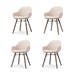 Nena-Mae eetkamerstoel beige - walnoot houten onderstel - set van 4
