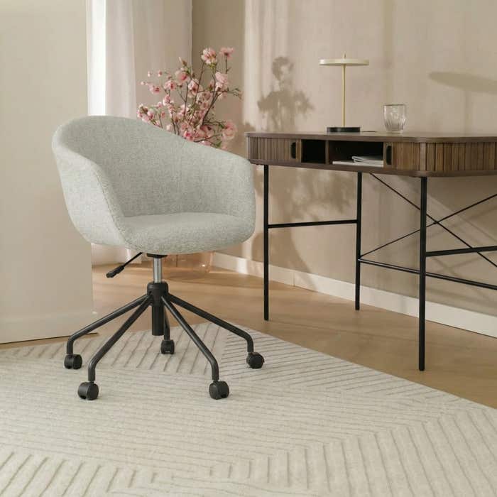 Nout-Otis bureaustoel grijs melange - zwart onderstel - burostoel - japandi - verstelbaar - comfortabel - modern