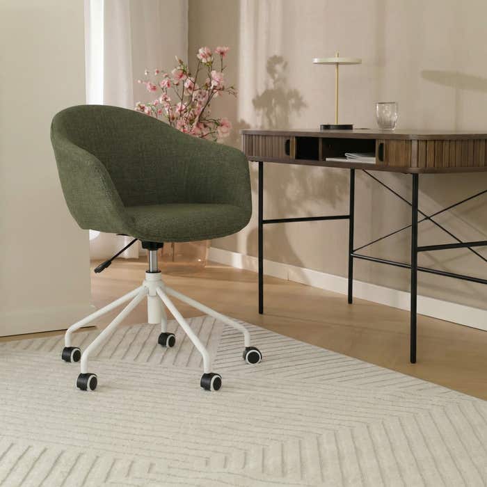 Nout-Otis bureaustoel forestgroen - wit onderstel - burostoel - verstelbaar - japandi -comfortabel - modern