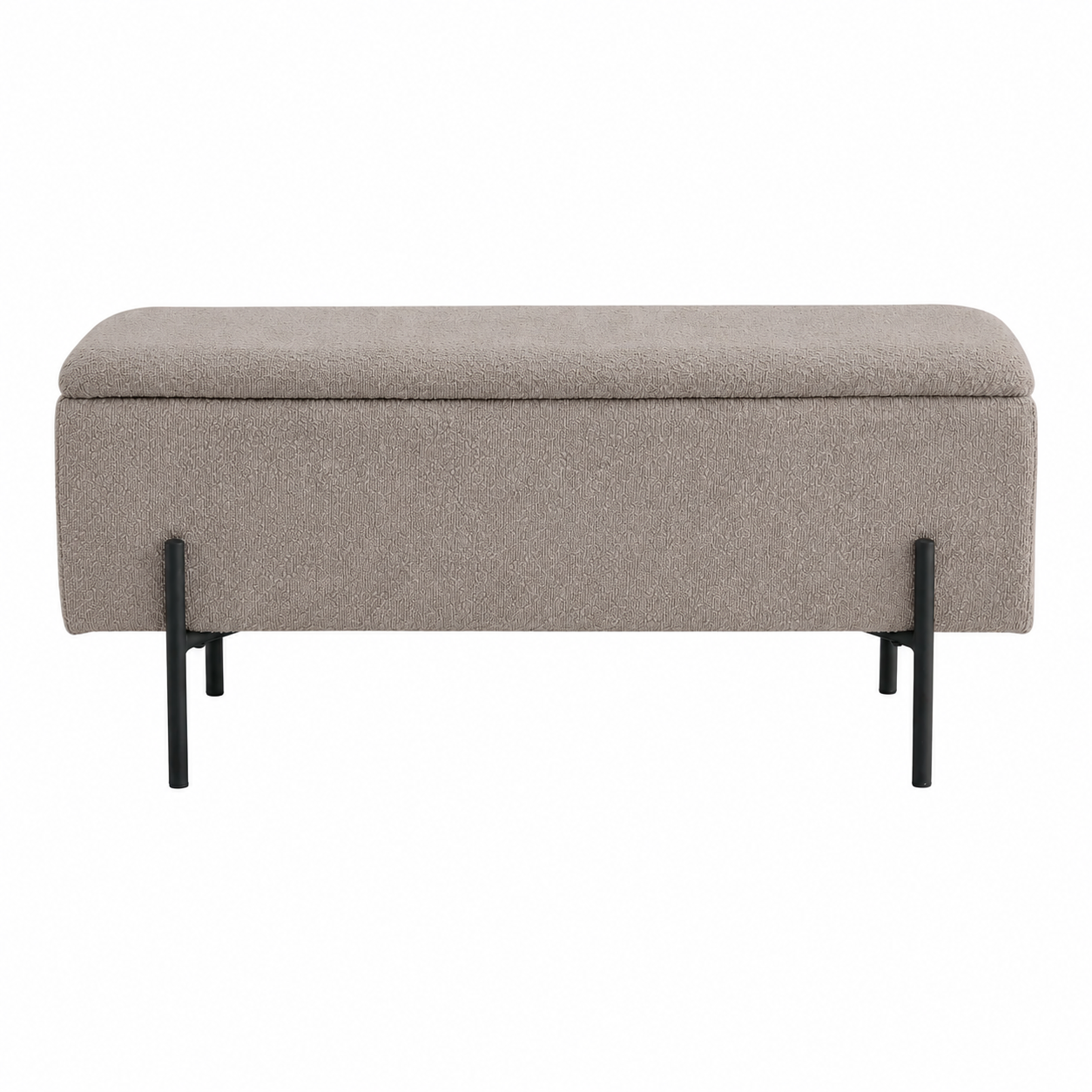 Jente bankje met opbergruimte bouclé taupe - 95 x 37 cm