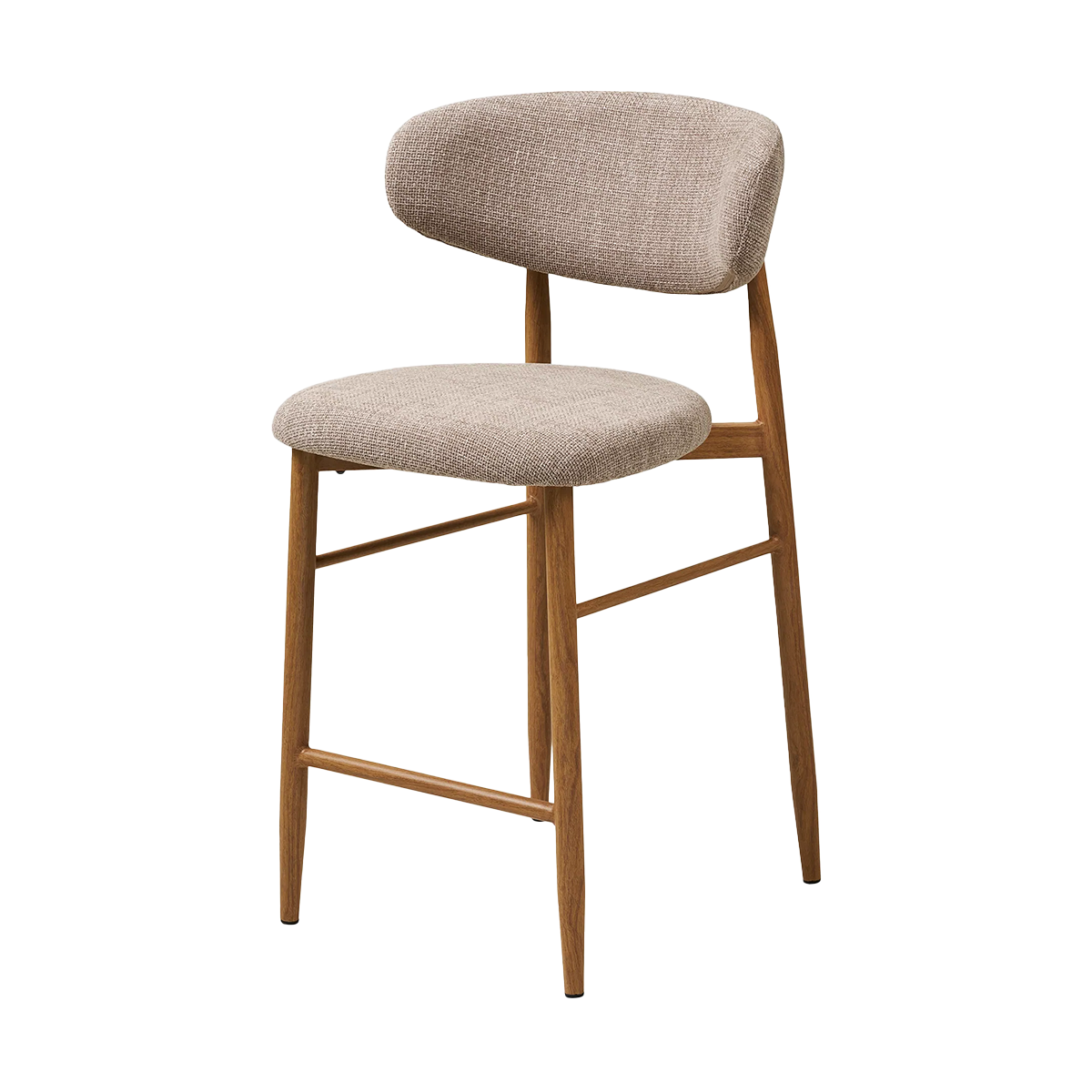 Jolien barkruk 65 cm taupe mixed  - naturel onderstel 