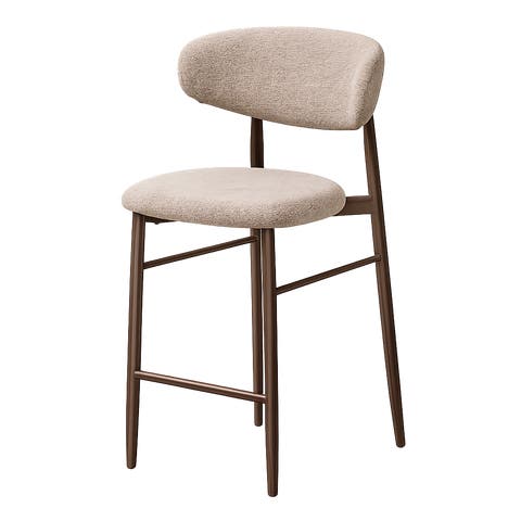 Jolien Barkruk 65 cm taupe mixed - walnoten onderstel