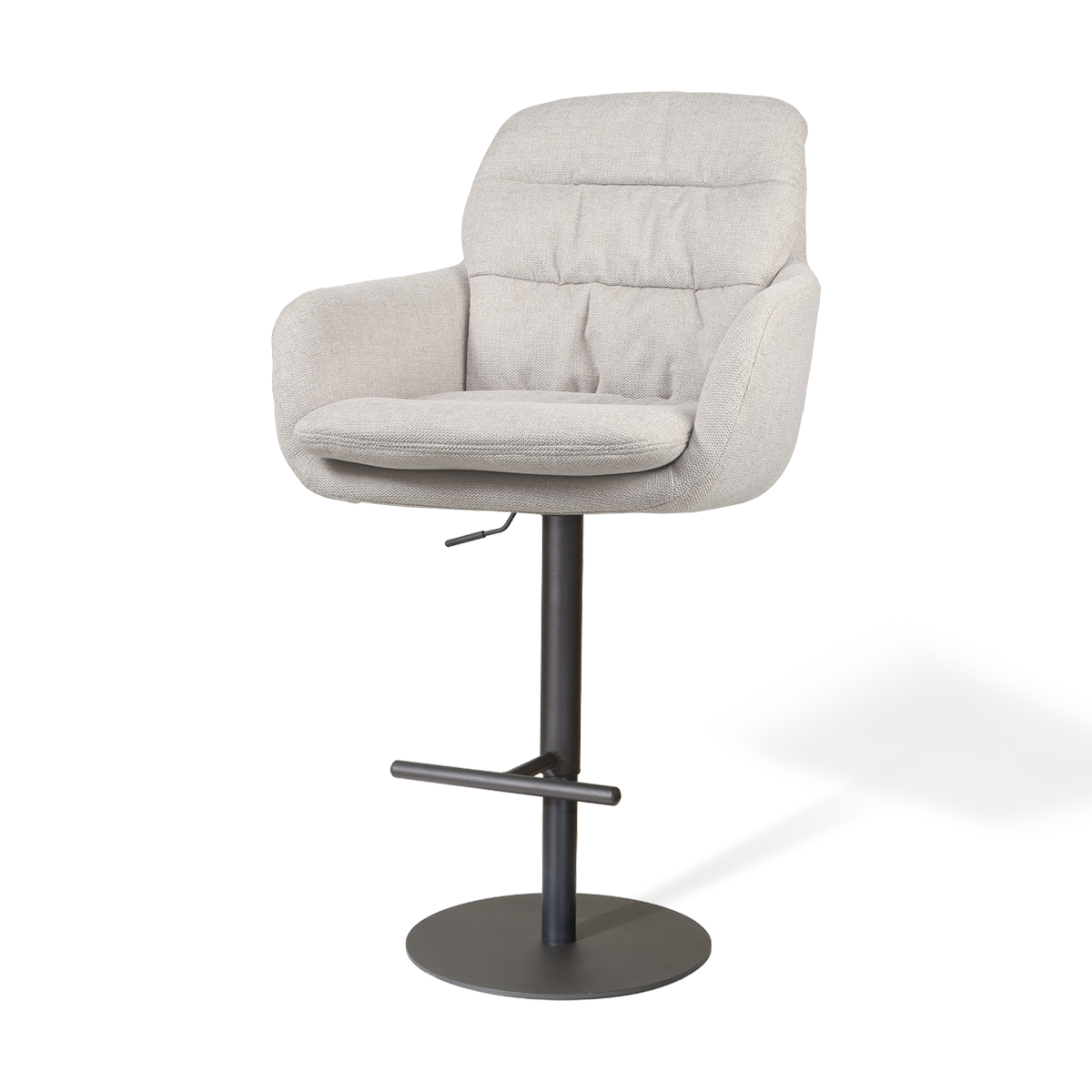 Niva-Mia draaibare tulp barkruk beige - verstelbaar - mat zwart onderstel