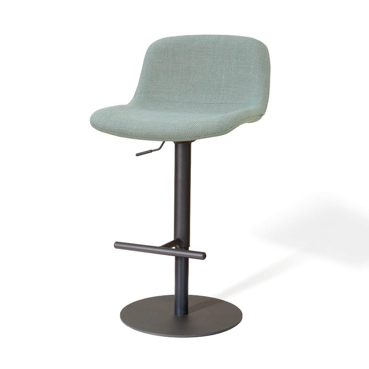 Niva-Mats draaibare tulp barkruk saliegroen - verstelbaar - mat zwart onderstel