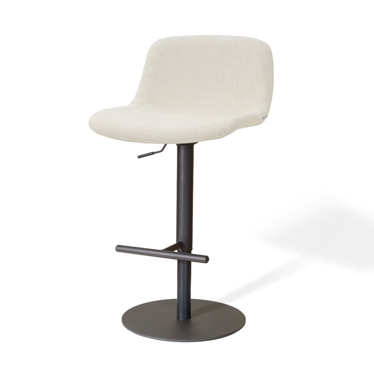 Niva-Mats draaibare tulp barkruk cottonbeige - verstelbaar - mat zwart onderstel