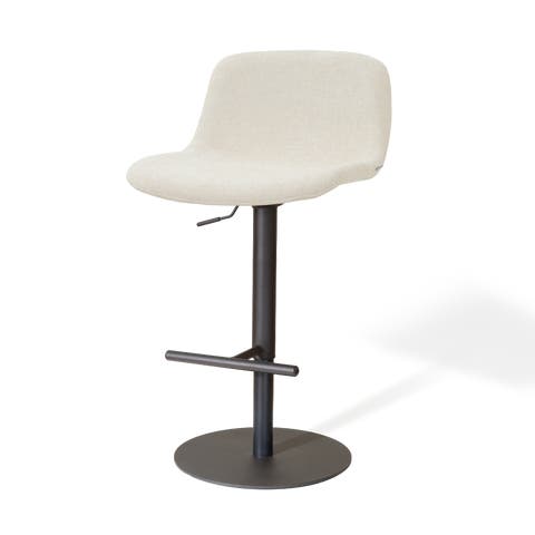 Niva-Mats draaibare tulp barkruk cottonbeige - verstelbaar - mat zwart onderstel