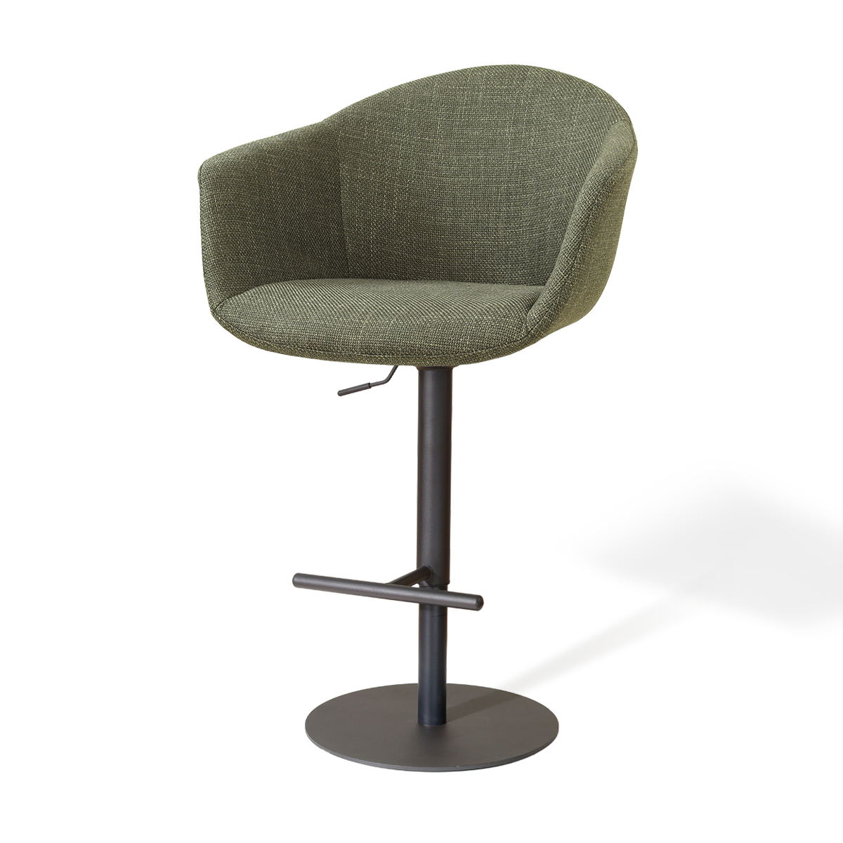 Niva-Otis draaibare tulp barkruk forestgroen - verstelbaar - mat zwart onderstel