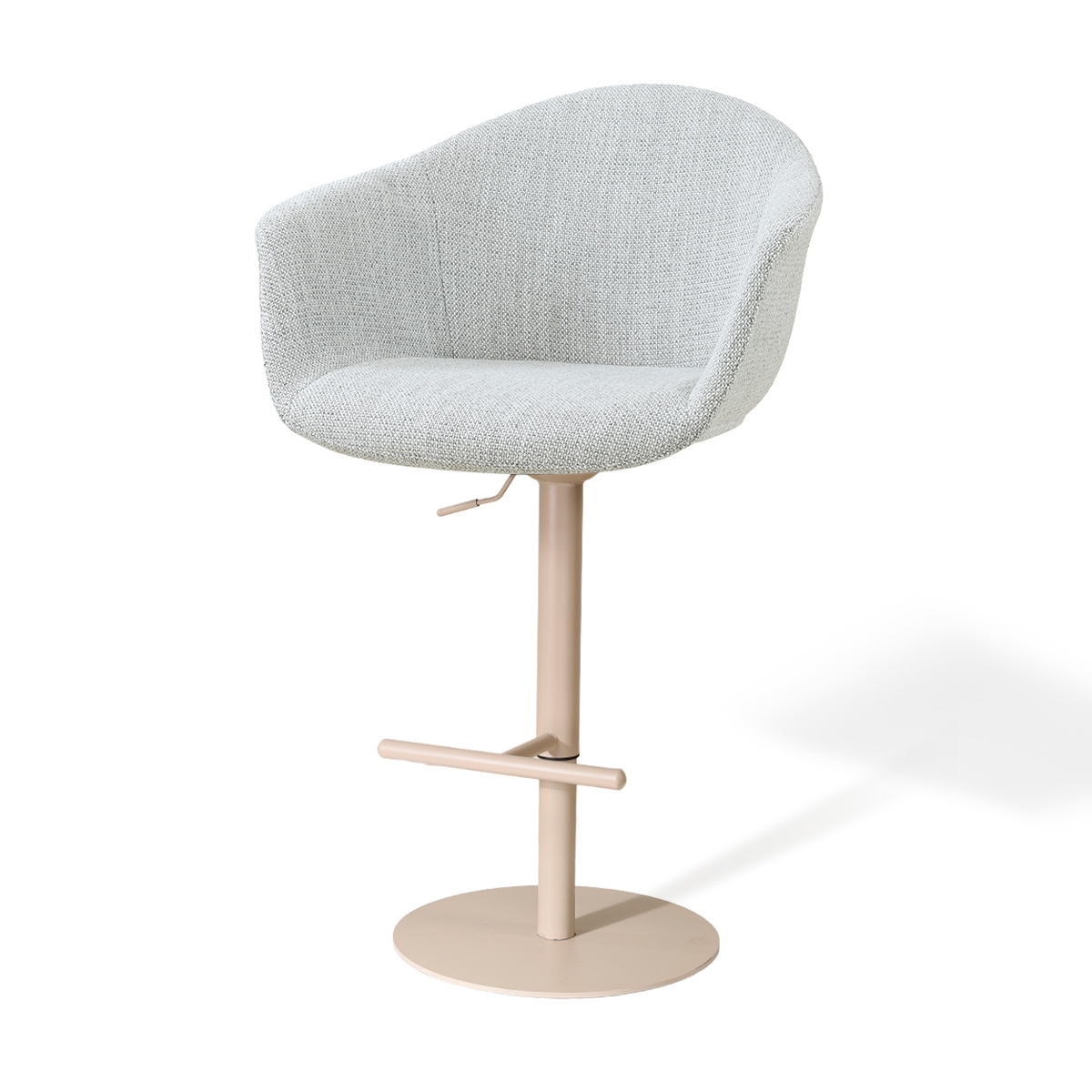 Niva-Otis draaibare tulp barkruk grijs melange - verstelbaar - beige onderstel