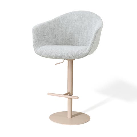Niva-Otis draaibare tulp barkruk grijs melange - verstelbaar - beige onderstel