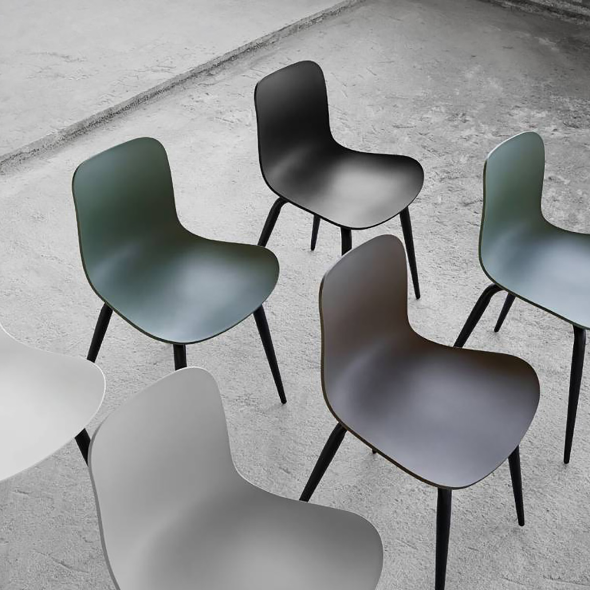 Langue Original - Eetkamerstoel - Zwart hout - Antraciet 