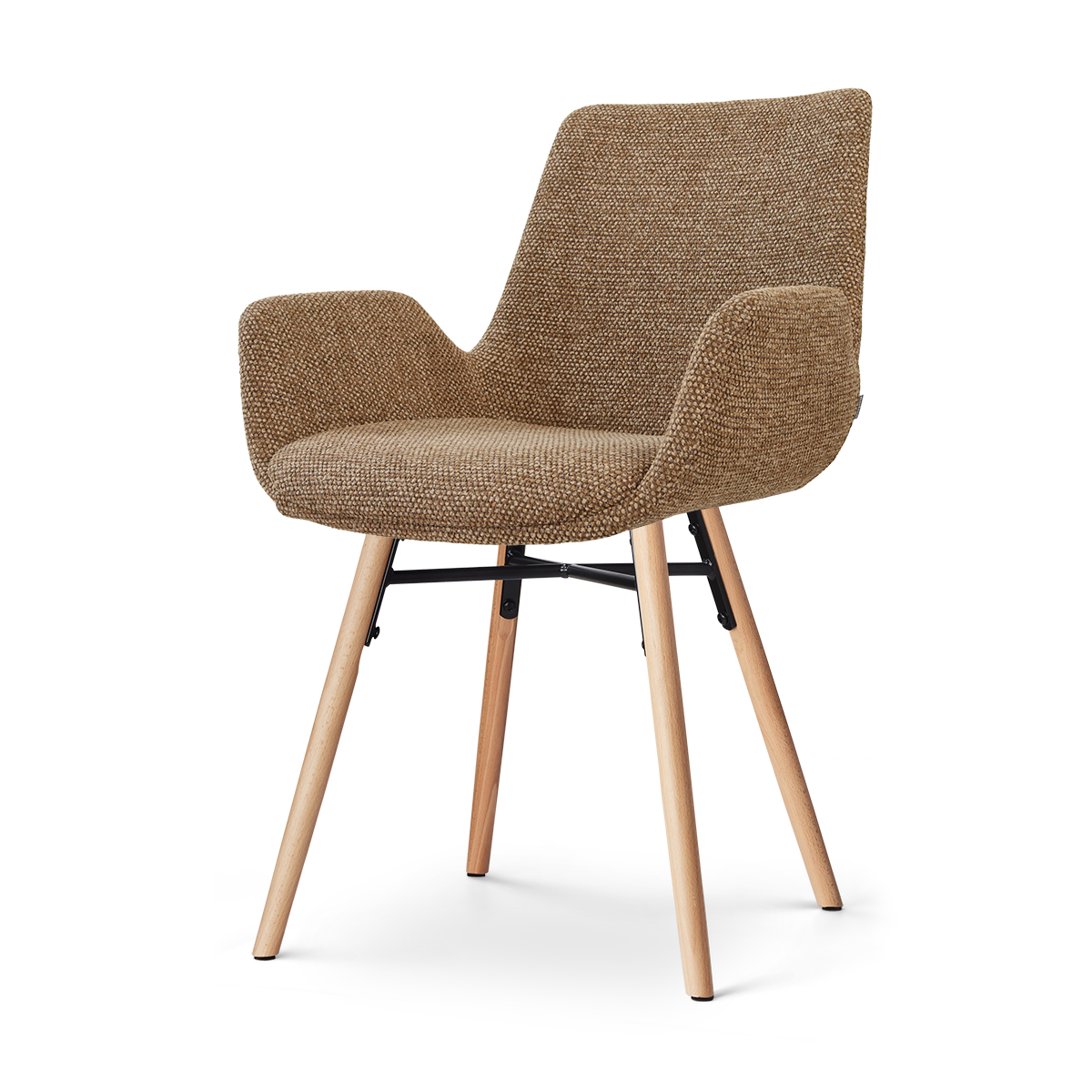 Nena-Eef eetkamerstoel bruin blend - houten onderstel