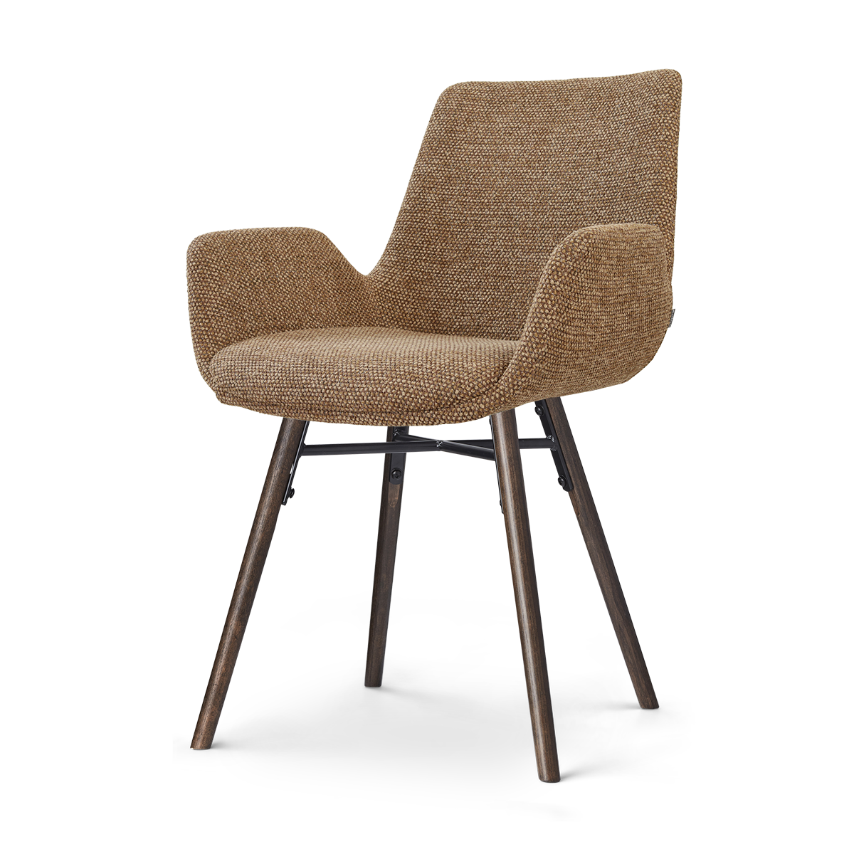 Nena-Eef eetkamerstoel bruin blend - walnoot houten onderstel